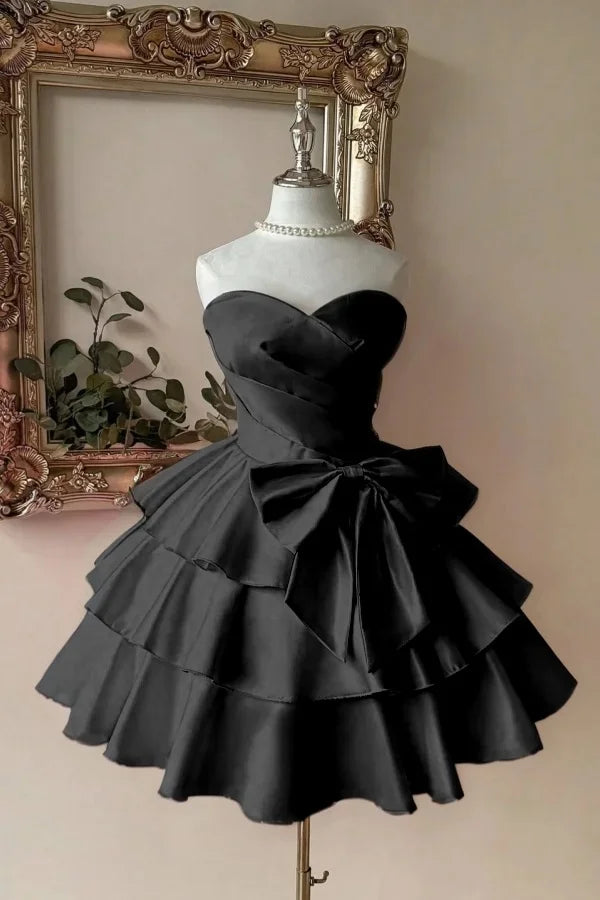 Bezauberndes Ballkleid Sweetheart Blau mit Schleife Satin Kurz Mini 15 16 Geburtstag Homecoming Kleid MP664