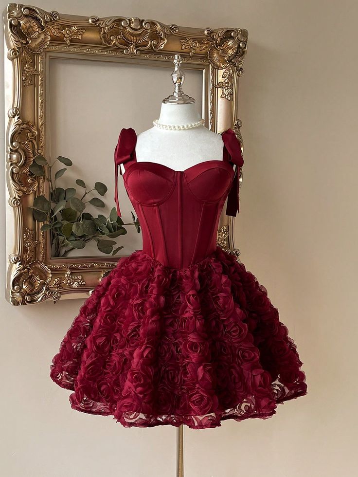 Süße Cocktailkleider Trägerlos Mit Träger Burgunderrot Ballkleid Formelles Geburtstagsparty Homecoming Kleid MP555