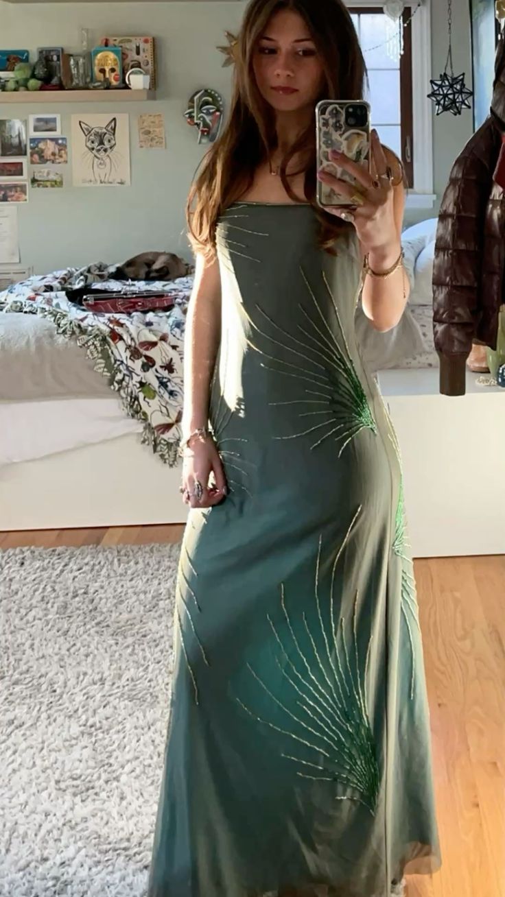 Vintage Sheath Straps Dark Green Sleeveless Prom Dresses Long Formal Dress Graduation Gown MP476