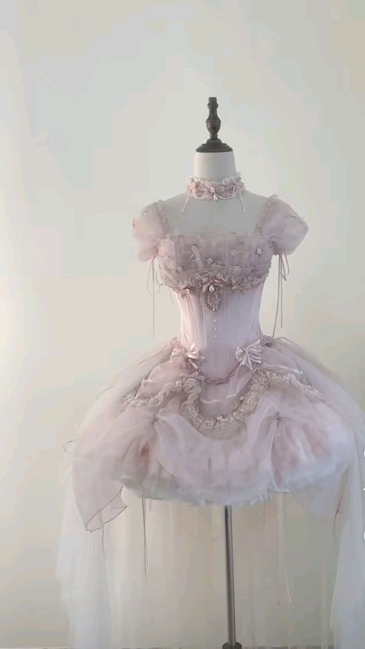 Robe Lolita courte en tulle floral rose à encolure carrée Unique, Robes de bal de promo, Robe de bal MP1336