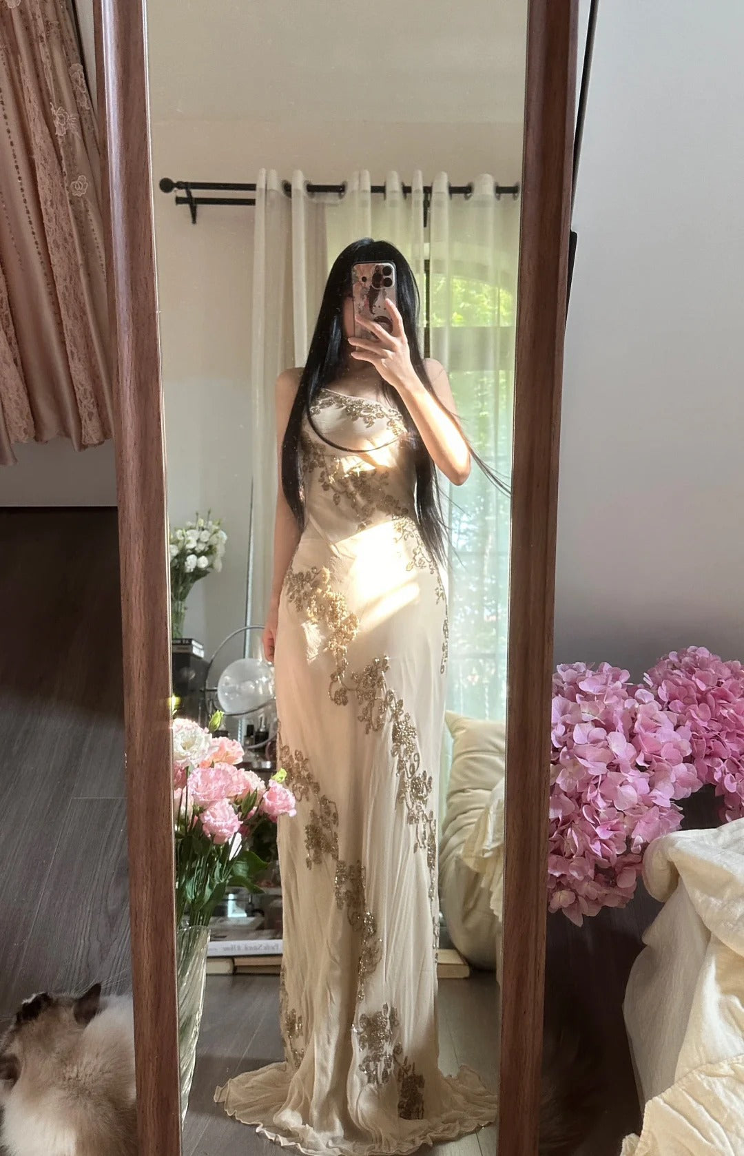 Modest Mermaid One Shoulder Chiffon Sleeveless With Beading Formal Gown Evening Night Prom Dresses MP1053