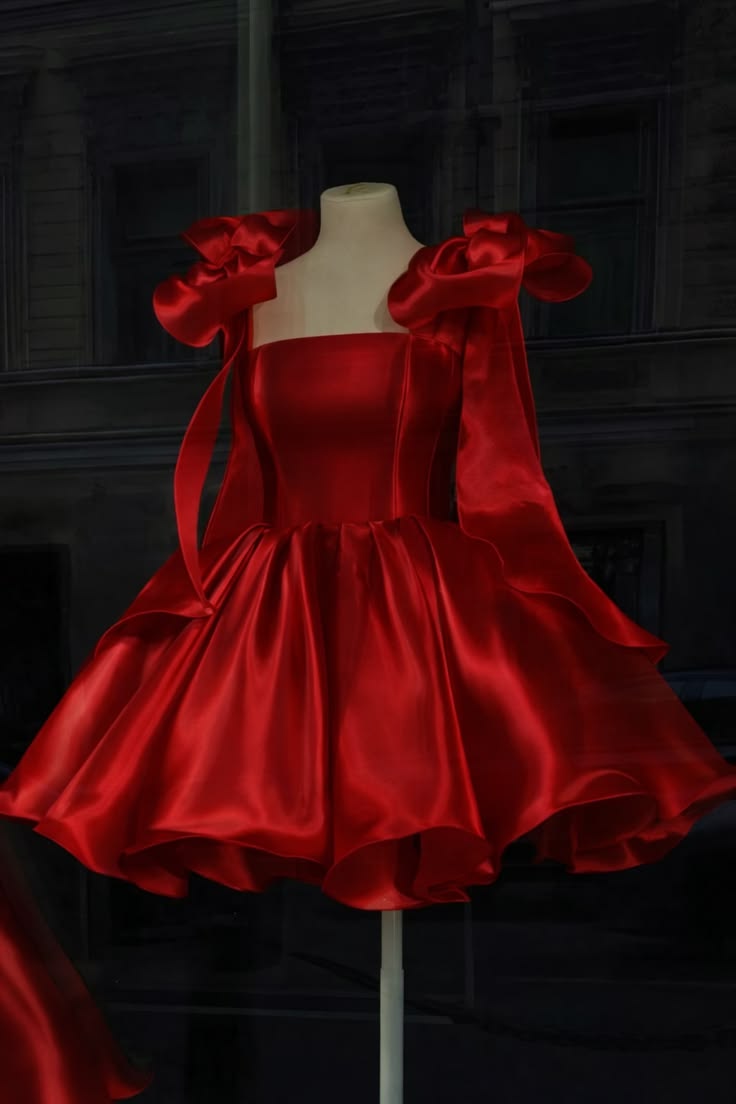 Elegante Homecoming-Kleider Ballkleid Rotes Satin-Minikleid Cocktail-Mode-Outfit-Inspo Party-Abschluss-Outfits MP1155