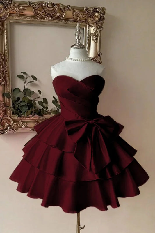 Bezauberndes Ballkleid Sweetheart Blau mit Schleife Satin Kurz Mini 15 16 Geburtstag Homecoming Kleid MP664