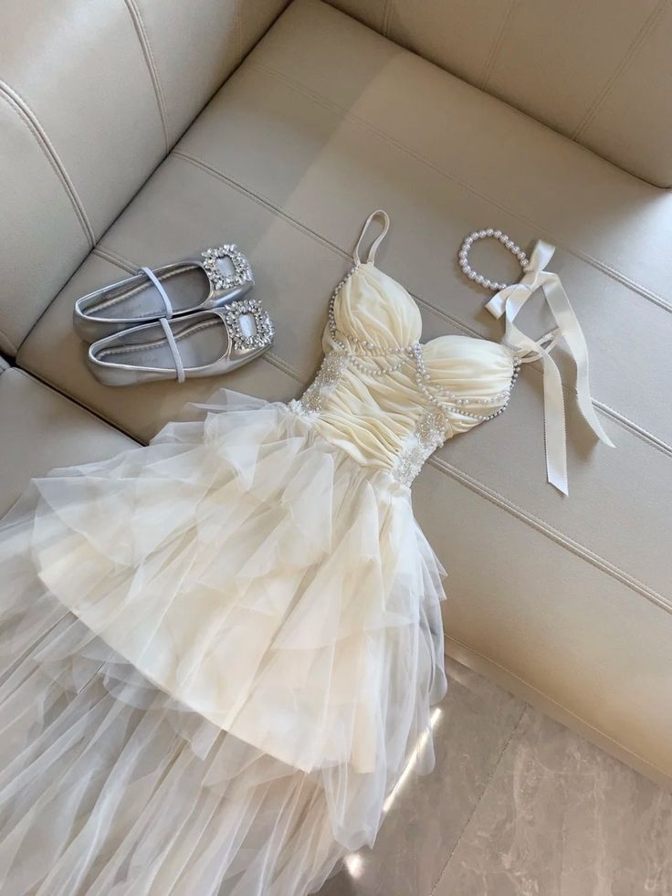Strandoutfit-Ästhetik A-Linien-Spaghettiträger für Highschool-Teens Homecoming-Kleider Mini Hoco Abendkleid Partykleid MP1254