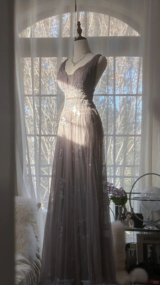 Modest Mermaid Spaghetti Strap Tulle Sleeveless With Beading Formal Gown Long Evening Night Prom Dresses MP1051