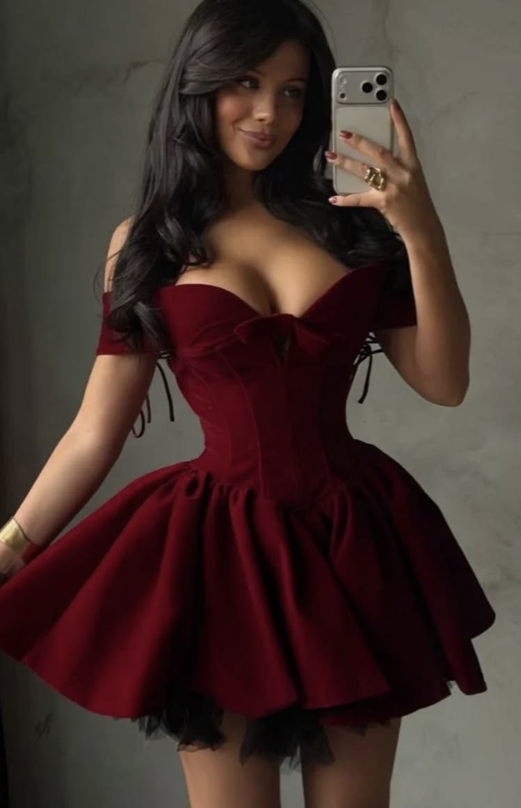 Cute Ball Gown Off The Shoulder Burgundy Dance Short Mini Homecoming Dresses Inspo Hoco Dress Idea MP1353