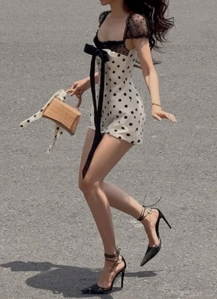 Simple A Line Strapless Hoco Dress Inspo Homecoming Classy Black Polka Dot Cute Party Outfits MP440