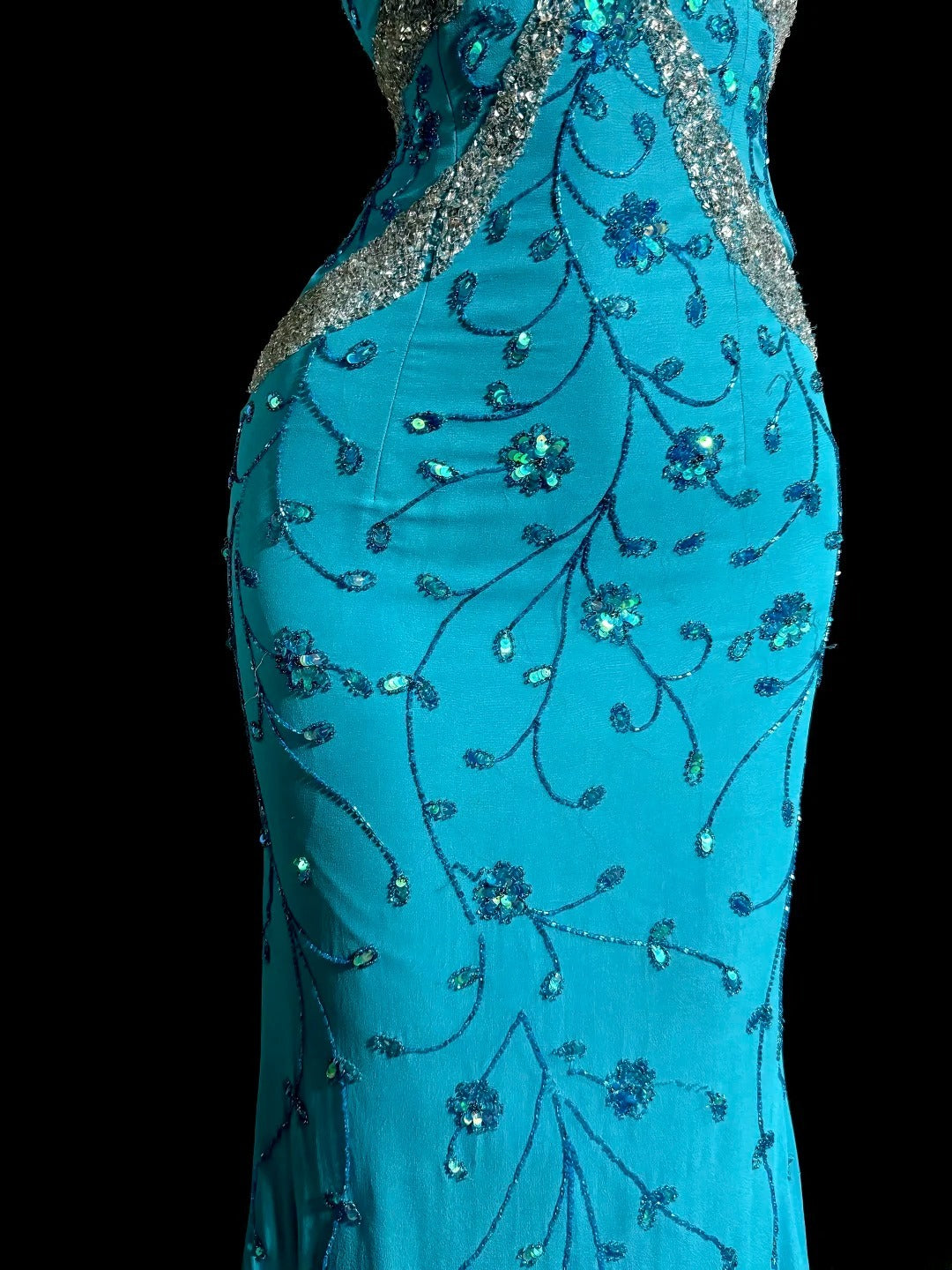 Sparkly Mermaid Royal Blue Prom Dresses With Beading Long Formal Dresses Graduation Gown MP395
