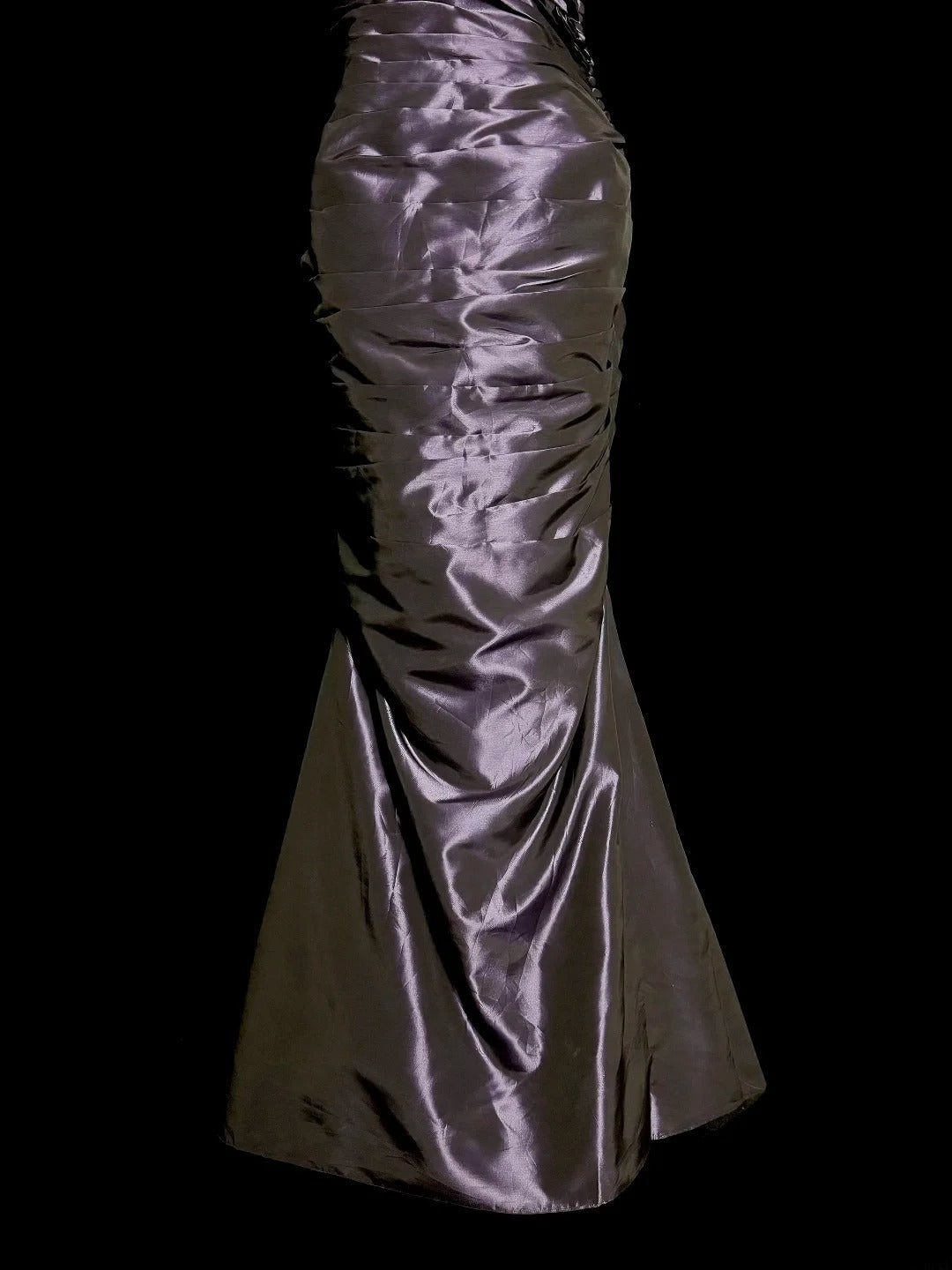 Charming Mermaid V Neck Purple With Pleated Sleeveless Prom Dresses Long Formal Dress Graduation Gown MP493