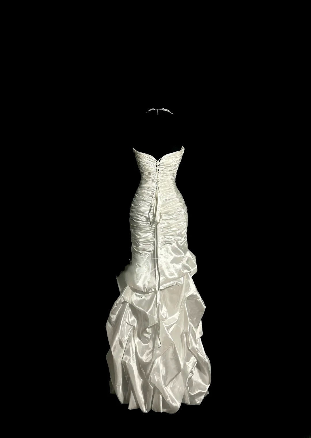 Élégante robe de bal rétro sirène avec perles, décolleté en cœur, plissée, sans manches, pour bal masqué, longue robe de soirée, robe de remise des diplômes MP497