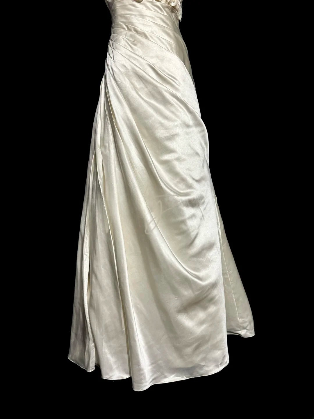 Elegant Mermaid One Shoulder Ivory With Flowers Garden Princess Bridal Gowns Wedding Dresses MP501