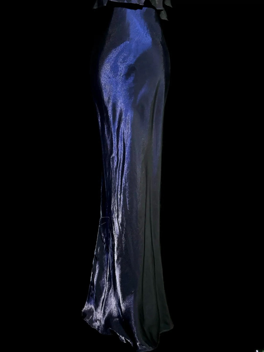 Classy Mermaid Spaghetti Strap Navy Blue With Pleated Sleeveless Floor Length Prom Dresses MP645
