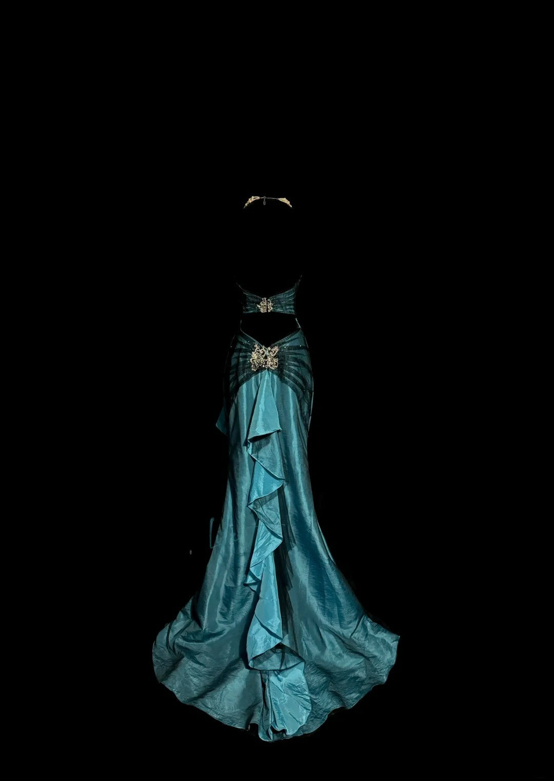 Aesthetic Mermaid Sweetheart Blue Satin With Black Tulle Ruched Inspiration Sleeveless Pageant Outfits Prom Dresses MP1166