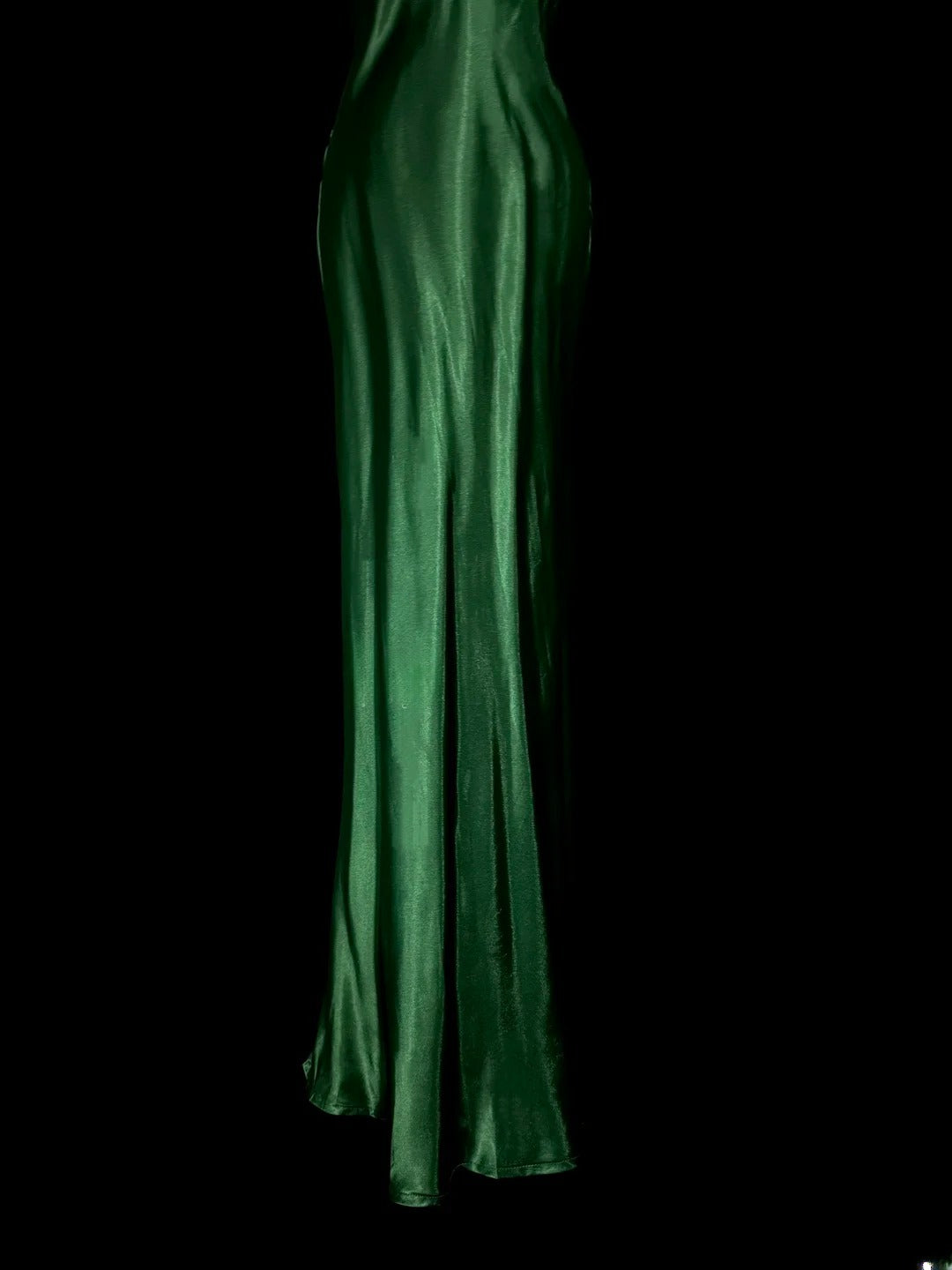 Unique & Trendy Mermaid Halter Dark Green Chiffon With Ruched Ruffled Long Sleeveless Evening Gowns Prom Dresses MP1170