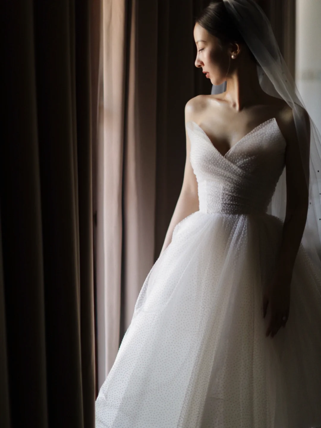 Schlichtes Ballkleid Sweetheart Weißer Tüll Bodenlang Prinzessin Brautkleider Hochzeitskleider MP069