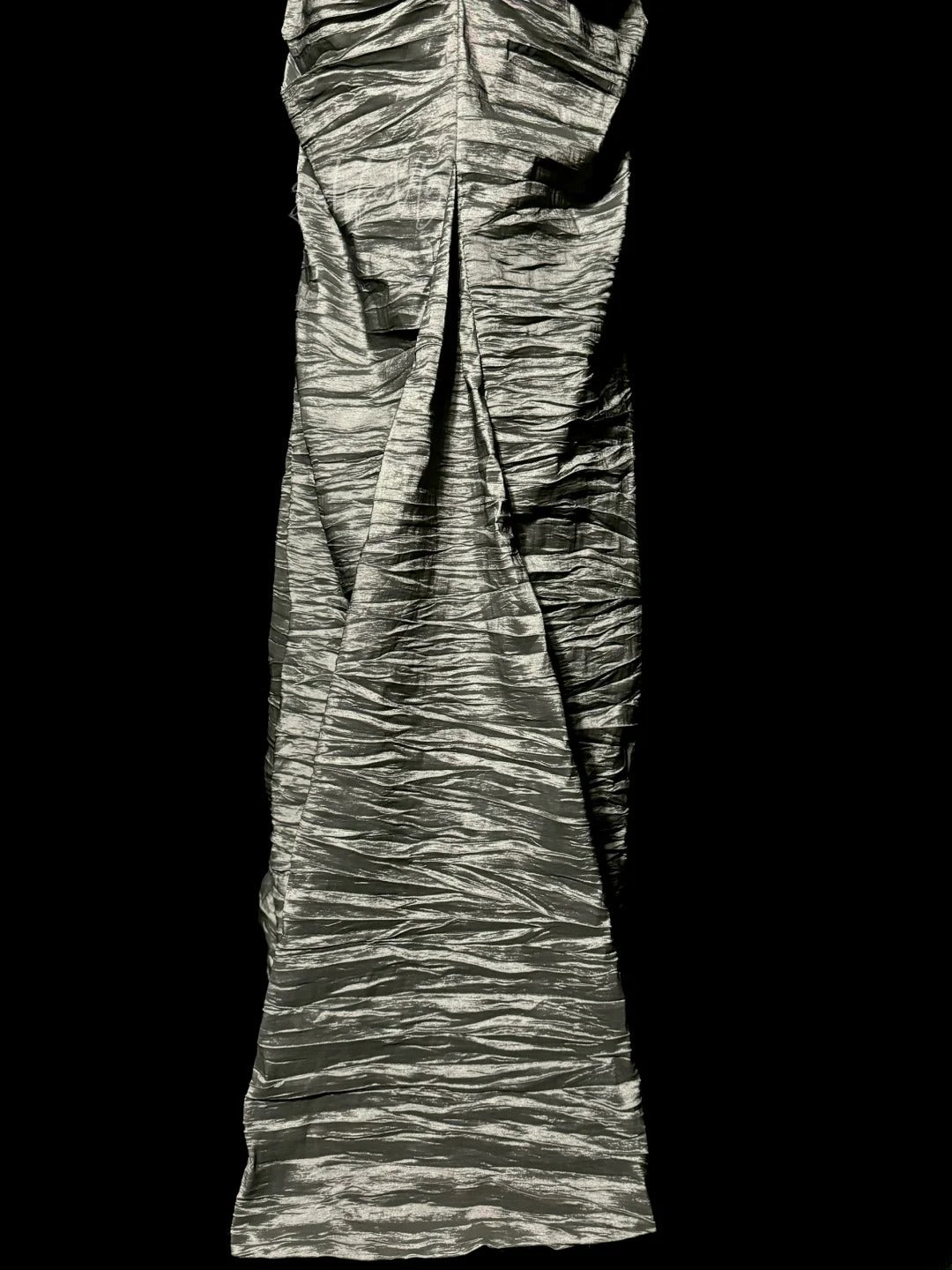 Ästhetische Meerjungfrau Empire-Ausschnitt Silbergrauer Taft mit Raffung, ärmellose Festzug-Outfits, Ballkleider MP1186