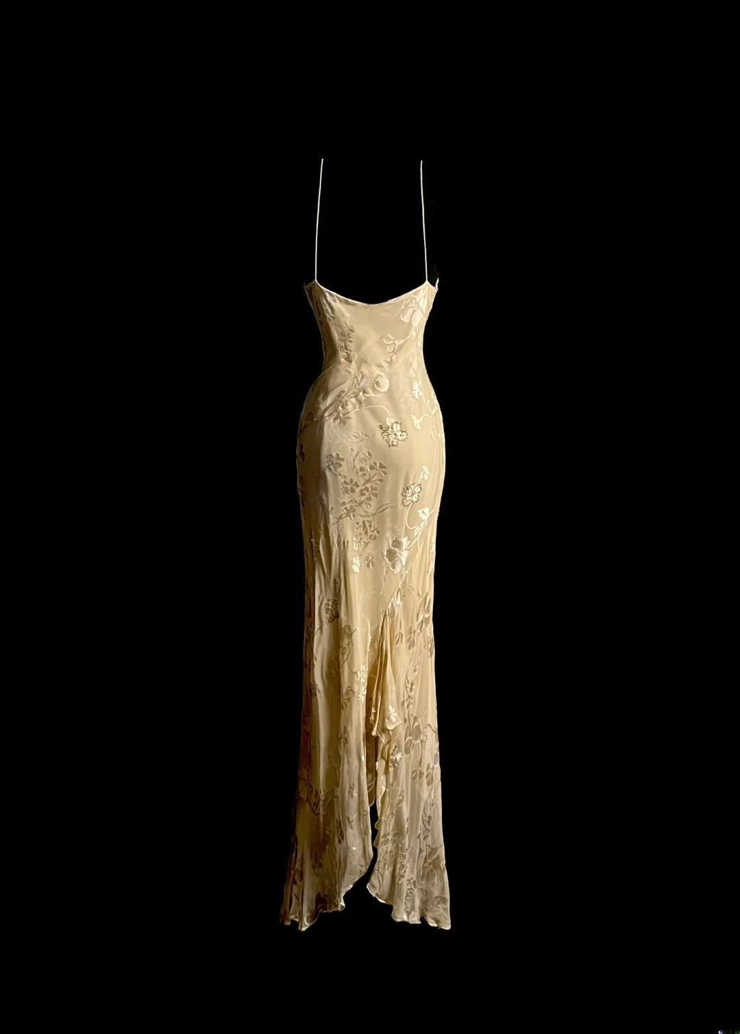 Elegant Prom Dresses Mermaid Spaghetti Strap Formal Dresses Vintage 90s Gold Evening Outfits MP1439