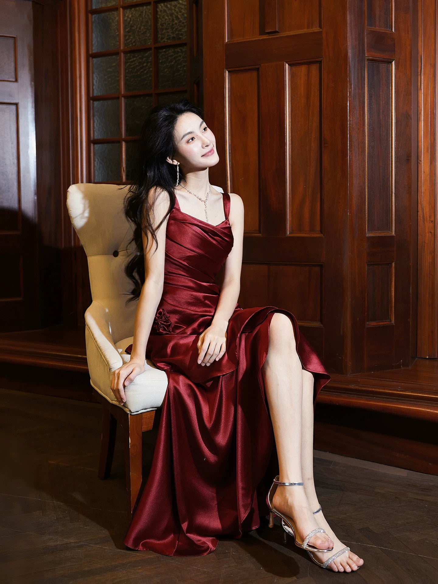 Sexy Mermaid Spaghetti Strap Burgundy Ideas For Women 21st Inspo Birthday Dress Prom Dresses MP095