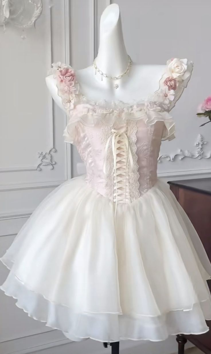 Mignonne Robe de Bal Col Carré Rose Danse Courte Mini Robe de Bal de Rentrée Idée de Tenue Hoco MP1389