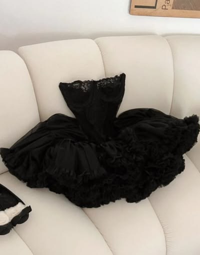 Princess Ball Gown Strapless Black Lace Graduation Short Homecoming Dress 15th Birthday Outfits MP785