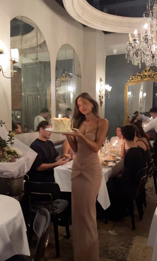 Elegant Mermaid Sweetheart Champagne Sequin Long Prom Dresses For Women Party Gowns MP752