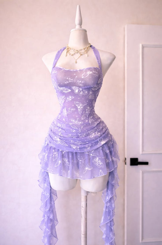 Cute Lilac Dress Girly Sweet Outfit Idea Birthday Outfits Homecoming Dresses MP942