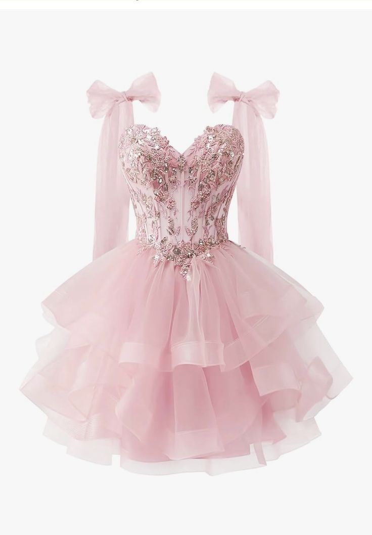 Robes de Soirée Roses Modernes Bretelles Nœud Épaules Dénudées Cœur Doux Robes de Bal de Rentrée des Classes de Fête d'Anniversaire Formelles MP550