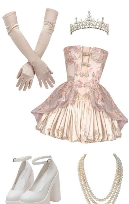 Neu eingetroffen: Ballkleid, trägerlos, rosa Spitze, kurz, Mini-Heimkehrkleider, Inspo, Hoco, Geburtstags-Outfit-Idee MP1309