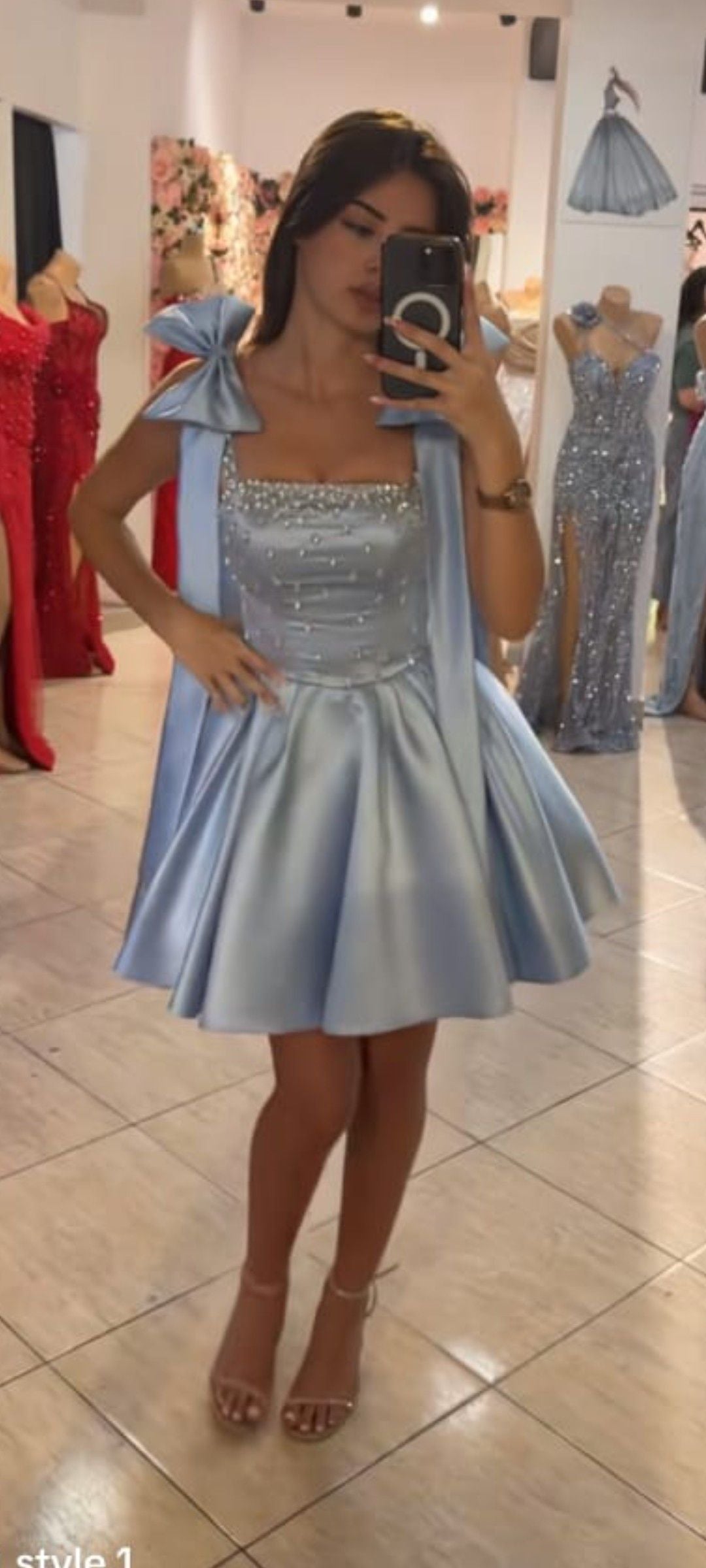 Unique Ball Gown Spaghetti Straps Graduation Dresses 12th Grade Short Homecoming Dress Hoco Gown MP1413