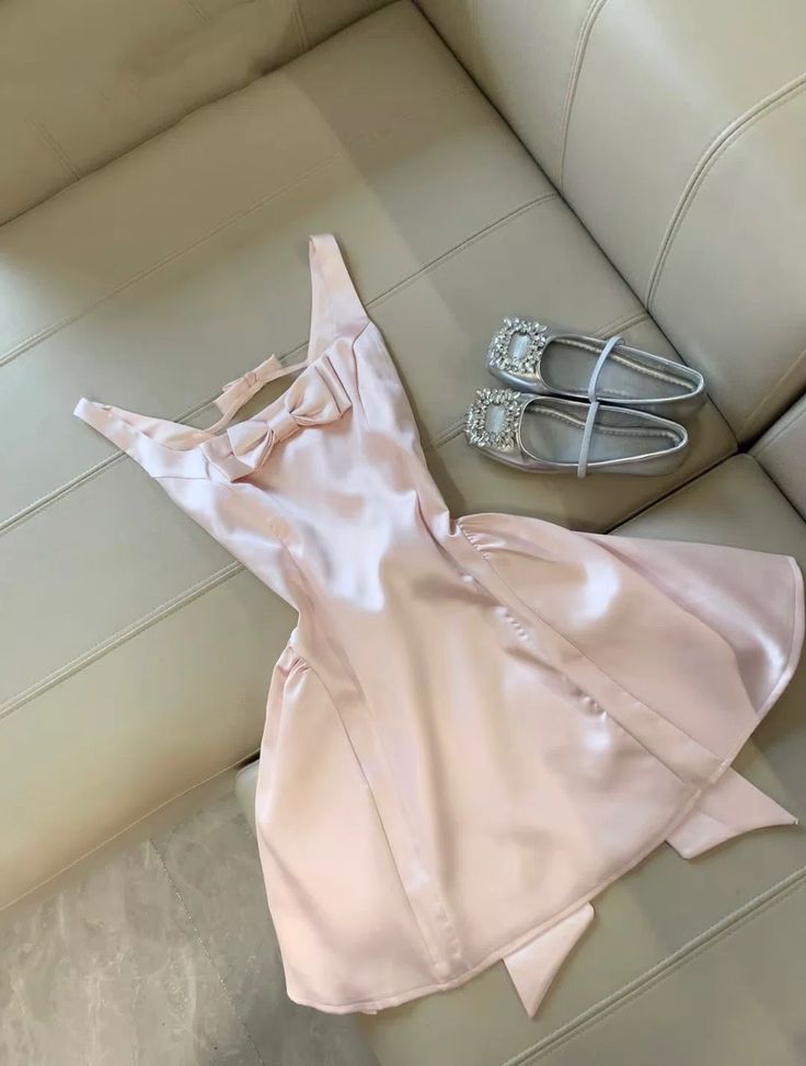 Günstige A-Linien-Kleider aus rosa Satin für Homecoming von Oberstufenschülerinnen, Mini Hoco-Kleid, Party-Abschluss-Outfit MP1239