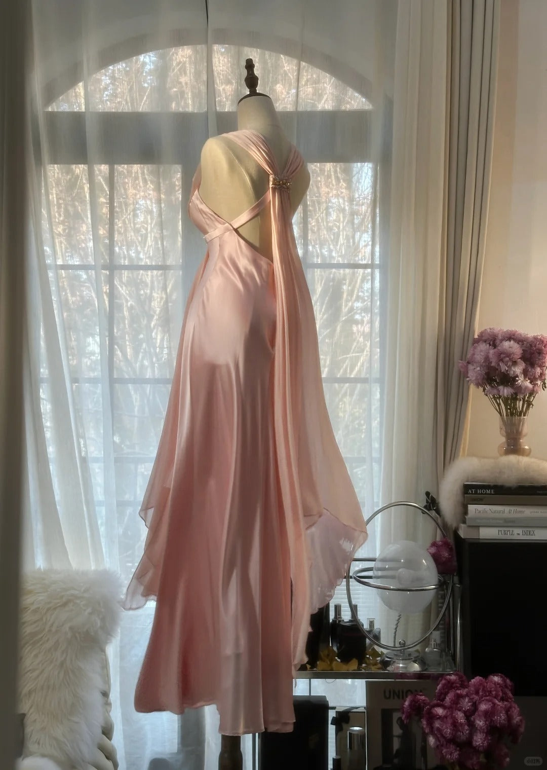 Edle Meerjungfrau V-Ausschnitt Chiffon Mit Perlen Lang Ärmellos Ballkleider Abendkleider MP1127