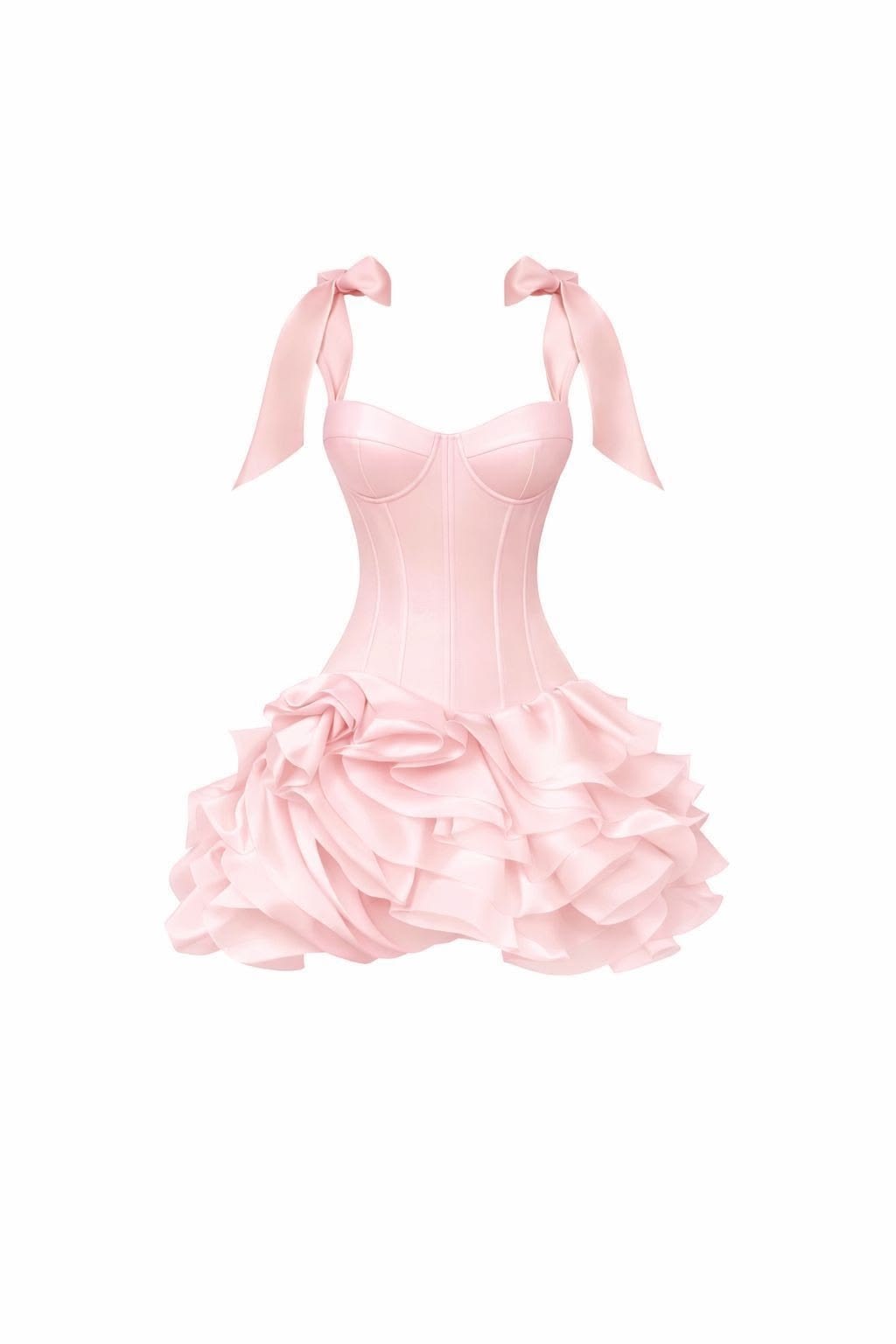 Belle Robe de Bal Courte Rose avec Bretelles Nœud Robe de Soirée de Retour Inspo Idées Robe Hoco MP1370
