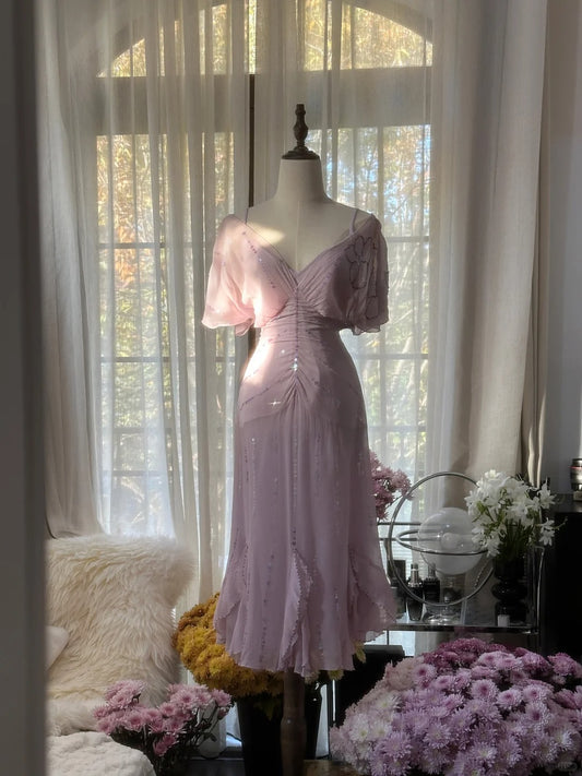 Süße Homecoming Kleider Meerjungfrau Spaghettiträger Lila Knielang Cocktail Abschlussball Outfits MP1138