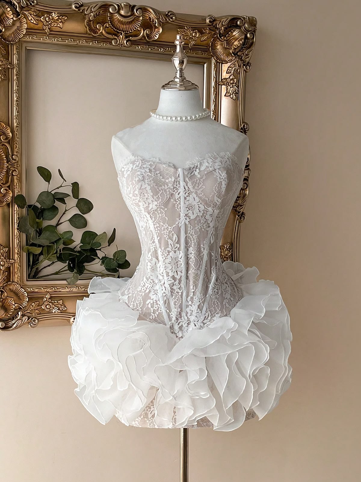 Modern White Cocktail Ball Gown Sweetheart Formal Birthday Lace Homecoming Party Dresses MP563