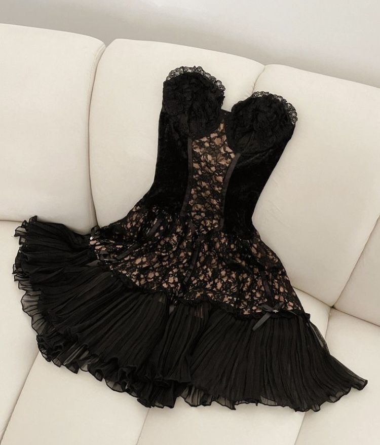 Elegant A Line Sweetheart Little Black Dress Lace Homecoming Dresses Mini Cocktail Hoco Gown Graduation Outfits MP1244