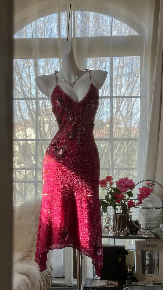 Sexy Homecoming-Kleider Spaghettiträger Scheide Rot Mit Perlen Knielang Party Abschluss Outfits MP1018