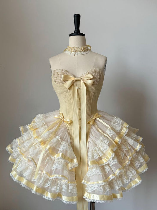 Prinzessin Ballkleid Herzform Gelb Für High School Teenager Homecoming Kleider Lolita Hoco Kleid Festliches Kleid MP1279