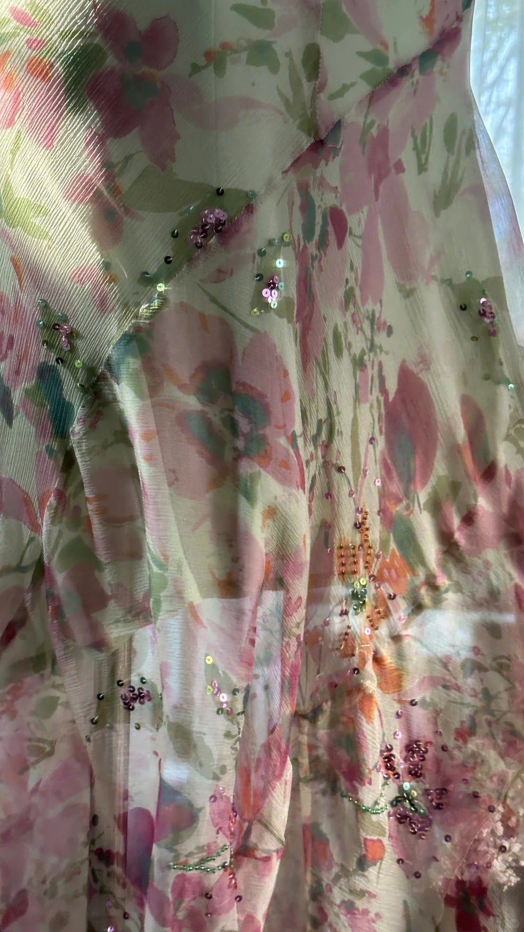Robes de soirée sans manches en mousseline de soie rose à bretelles spaghetti et cristaux, motif floral, pour bal de fin d'année, MP1009