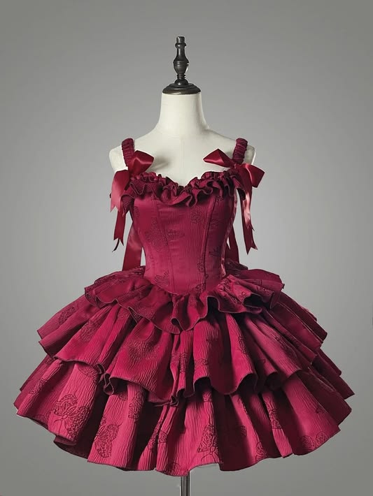 Niedliches Ballkleid, Spaghettiträger, burgunderroter Satin, kurz, Mini, Outfits zum 16. Geburtstag, Heimkehrkleid MP739
