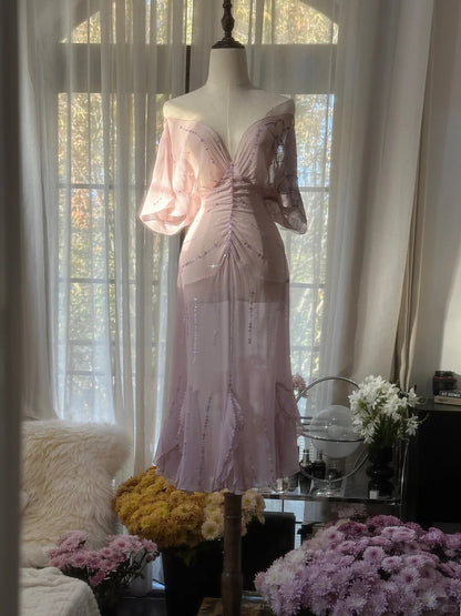 Süße Homecoming Kleider Meerjungfrau Spaghettiträger Lila Knielang Cocktail Abschlussball Outfits MP1138