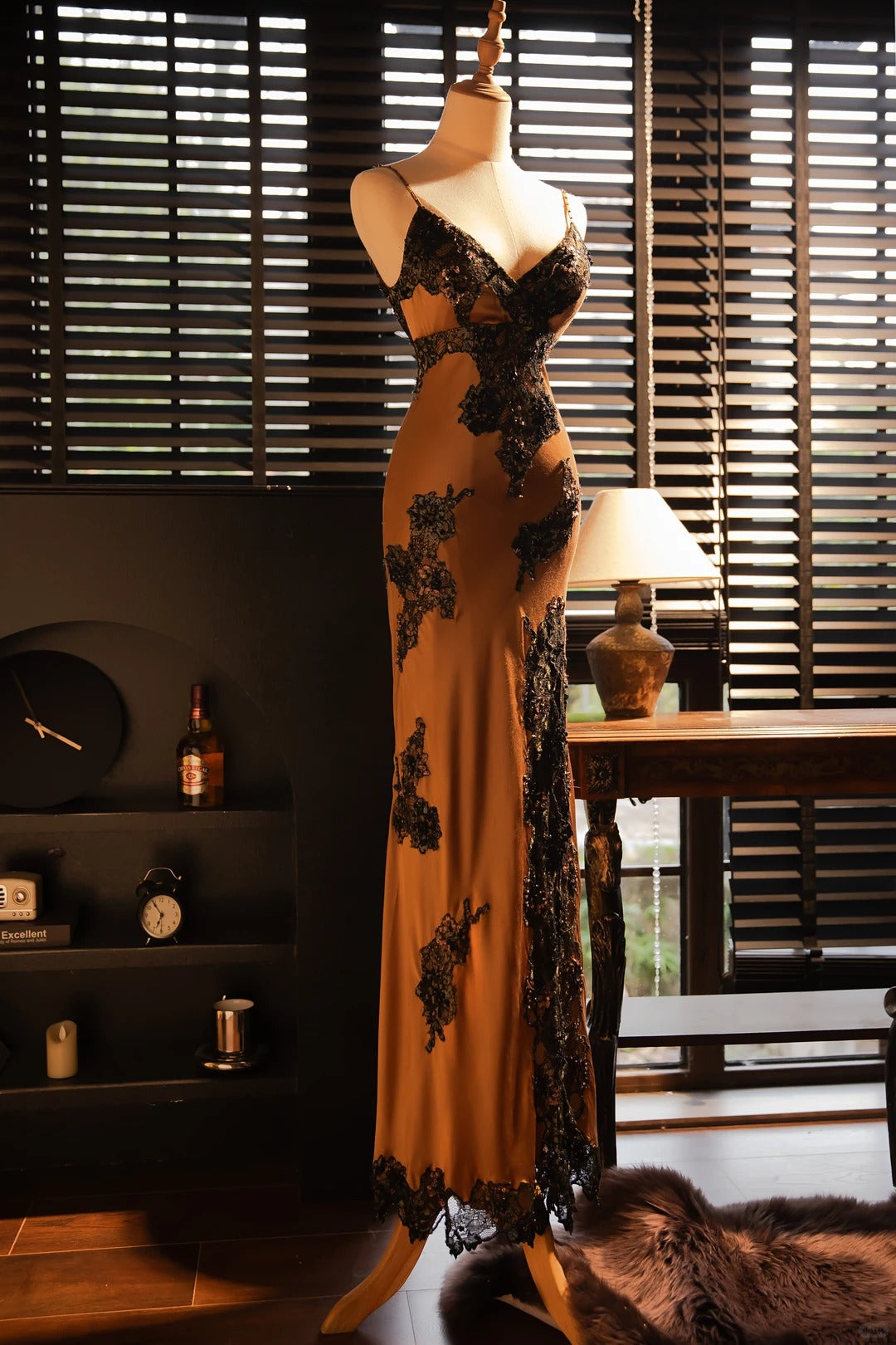 Classy & Ethereal Mermaid Spaghetti Strap Black Lace Sleeveless Gala Formal Gown Prom Dresses MP1134