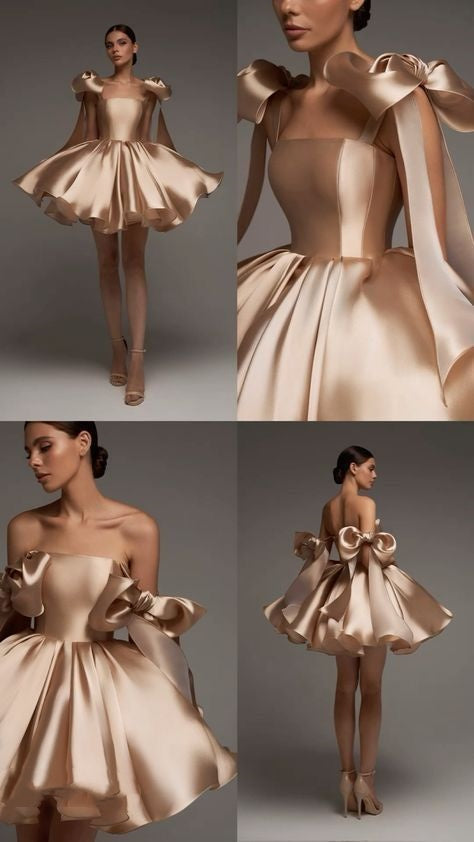 Süßes Ballkleid Spaghettiträger mit Schleife Kurz Mini 15 16 Geburtstag Outfits Homecoming Kleid MP731