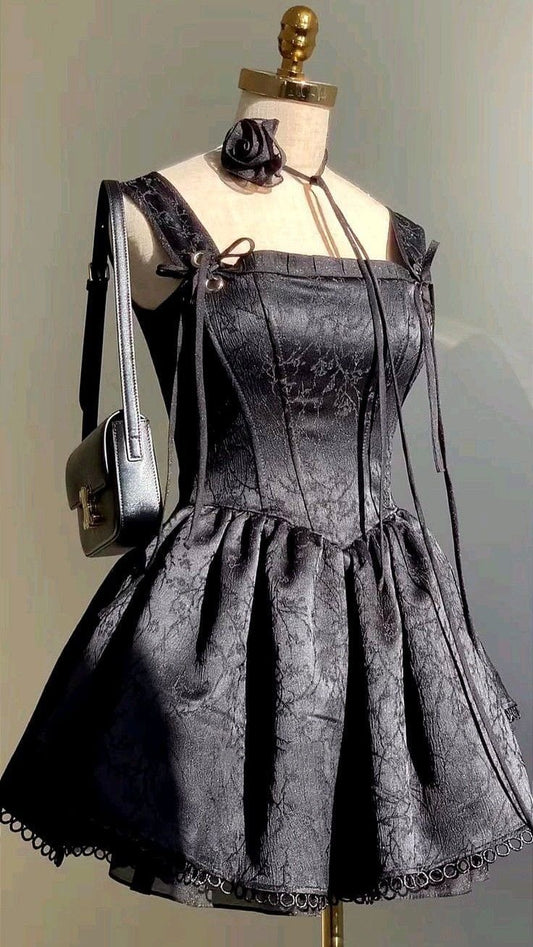 Wunderschönes Ballkleid mit Trägern, kleines schwarzes Kleid, Tanz-Minikleid, Freshman High School Hoco Kleider Inspo Homecoming Ideen MP1373