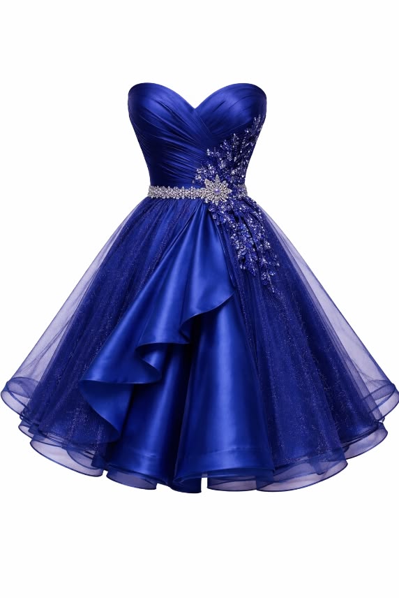 Glamorous Ball Gown Sweetheart Royal Blue Homecoming Dresses Mini Dress Hoco Party Graduation Outfits MP1227