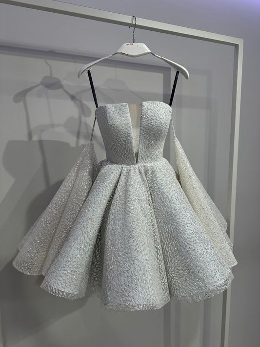 Chic Cocktail Ball Gown Strapless Sequined Formal 17th Birthday Outfits Homecoming Dresses MP668