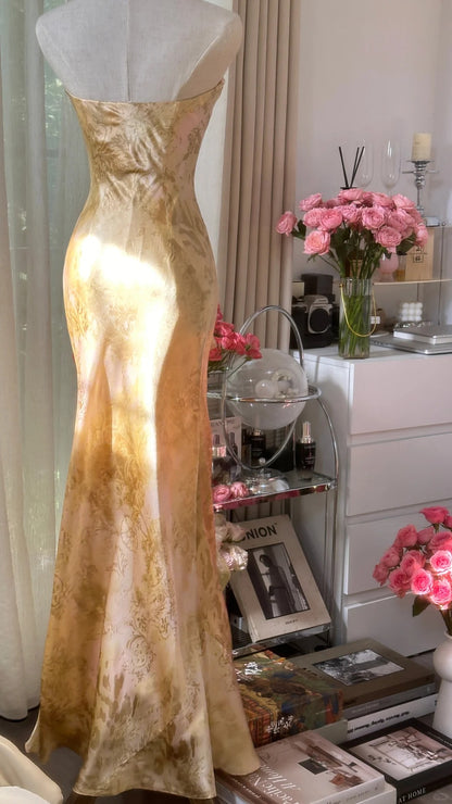 Einfaches A-Linien trägerloses Ballkleid in Blush Pink mit Perlenbesatz, langes Abendkleid MP1023