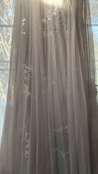 Modest Mermaid Spaghetti Strap Tulle Sleeveless With Beading Formal Gown Long Evening Night Prom Dresses MP1051