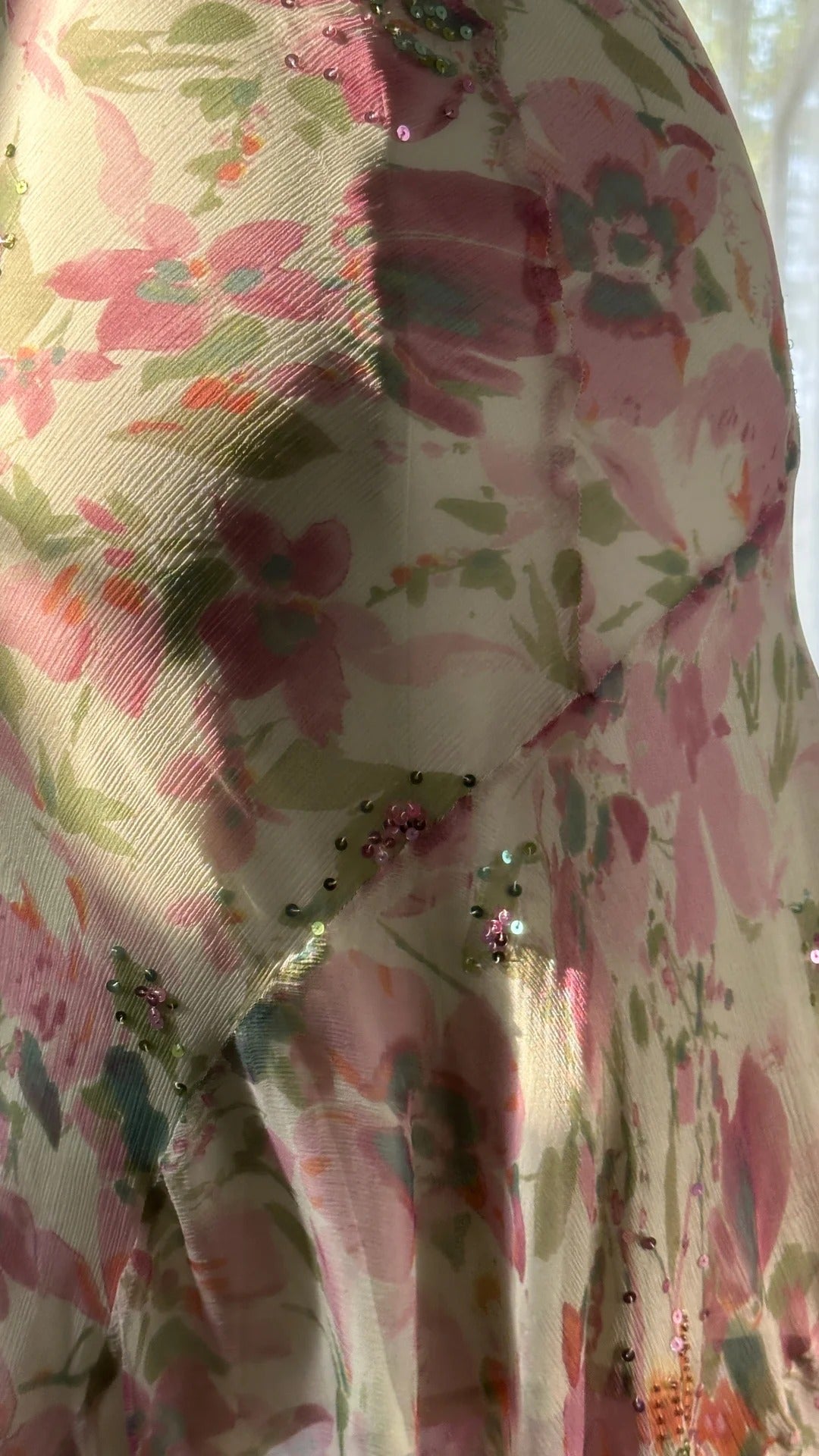 Robes de soirée sans manches en mousseline de soie rose à bretelles spaghetti et cristaux, motif floral, pour bal de fin d'année, MP1009
