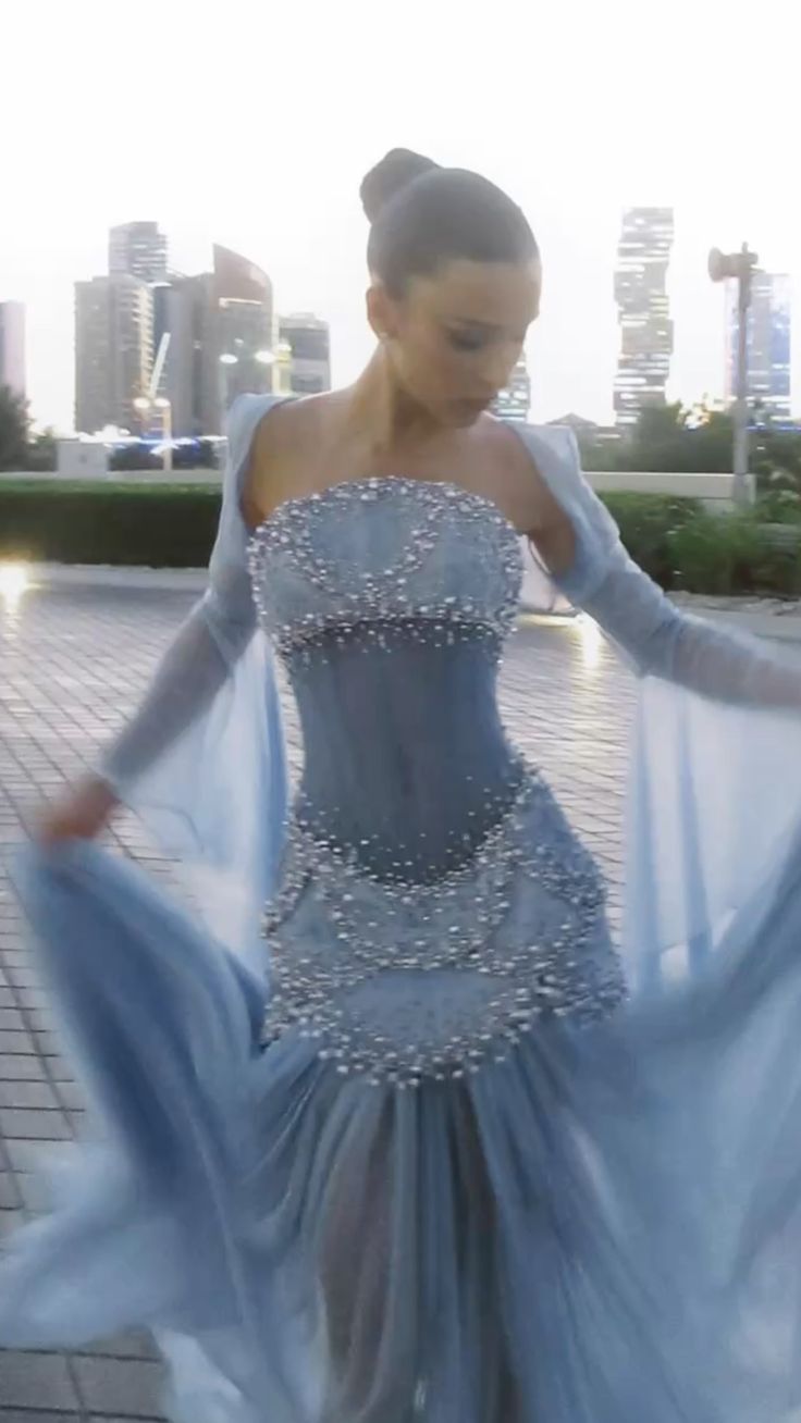 Sexy Sheath Strapless Blue With Cape Long Chiffon Prom Dresses Women Party Gowns MP567