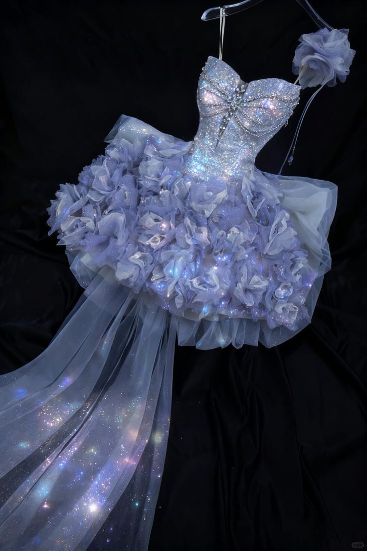 Belle robe de bal bustier bleue à paillettes avec mini-robes de bal à volants, tenue d'anniversaire pour les 18 ans Hoco MP1298